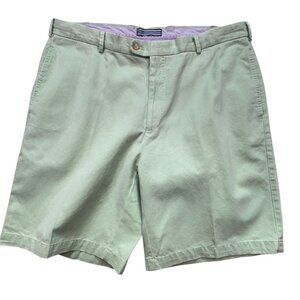 Peter Millar Mens Golf Chino Shorts Sze 38 Green Summer Casual Flat Front Pocket
